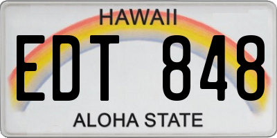 HI license plate EDT848