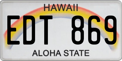 HI license plate EDT869