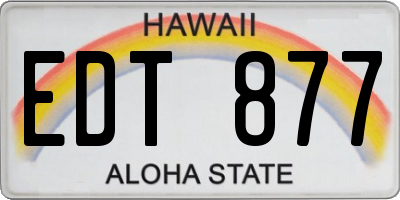 HI license plate EDT877