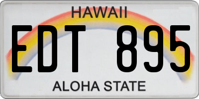 HI license plate EDT895