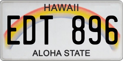 HI license plate EDT896