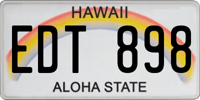 HI license plate EDT898
