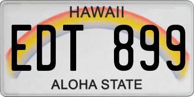 HI license plate EDT899