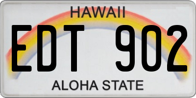 HI license plate EDT902