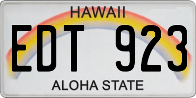 HI license plate EDT923