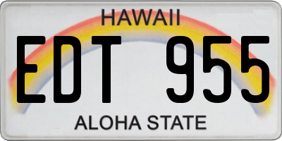 HI license plate EDT955