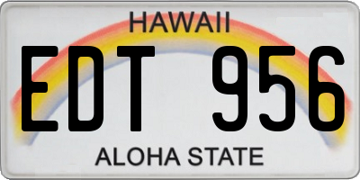 HI license plate EDT956