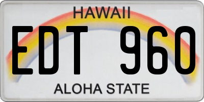 HI license plate EDT960