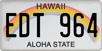 HI license plate EDT964