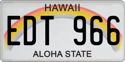 HI license plate EDT966