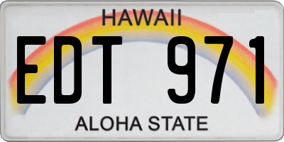 HI license plate EDT971