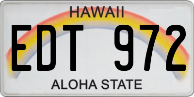HI license plate EDT972