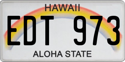 HI license plate EDT973