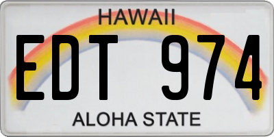 HI license plate EDT974