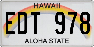 HI license plate EDT978