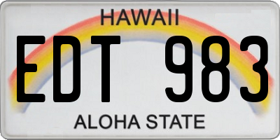 HI license plate EDT983