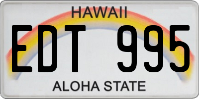 HI license plate EDT995