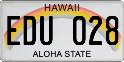 HI license plate EDU028
