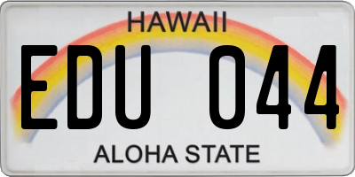 HI license plate EDU044