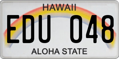 HI license plate EDU048