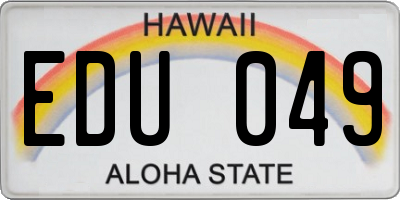 HI license plate EDU049