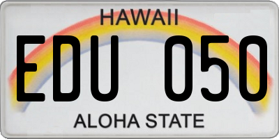HI license plate EDU050