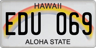 HI license plate EDU069