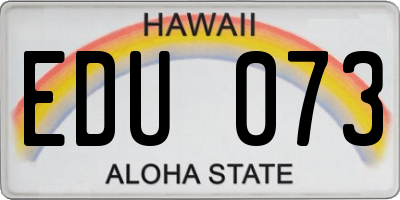 HI license plate EDU073
