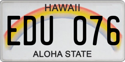 HI license plate EDU076