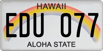 HI license plate EDU077