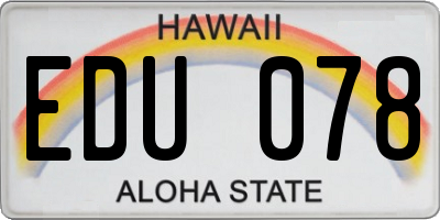 HI license plate EDU078