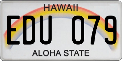 HI license plate EDU079