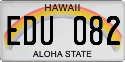 HI license plate EDU082