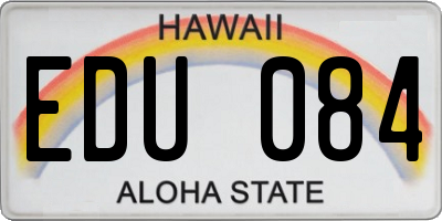 HI license plate EDU084