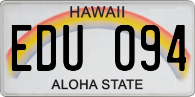 HI license plate EDU094