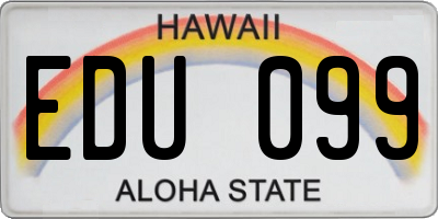 HI license plate EDU099