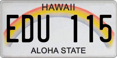 HI license plate EDU115