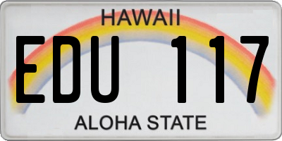 HI license plate EDU117