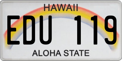 HI license plate EDU119