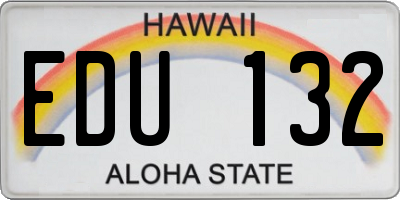 HI license plate EDU132