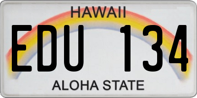 HI license plate EDU134