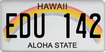 HI license plate EDU142