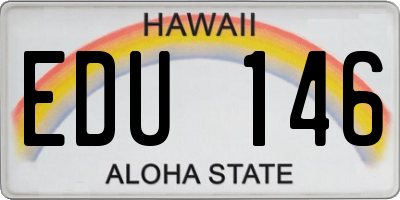 HI license plate EDU146