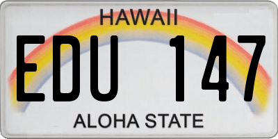 HI license plate EDU147