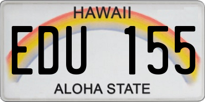 HI license plate EDU155