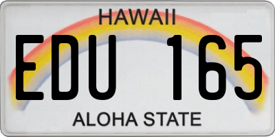 HI license plate EDU165