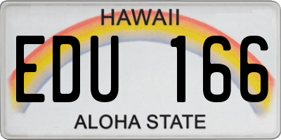 HI license plate EDU166
