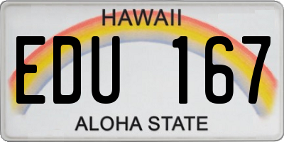 HI license plate EDU167