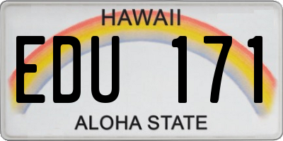 HI license plate EDU171