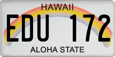 HI license plate EDU172